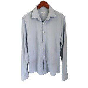 Rhone Mens Slim Fit Blue Button-Up Shirt Fine Italian Fabric M